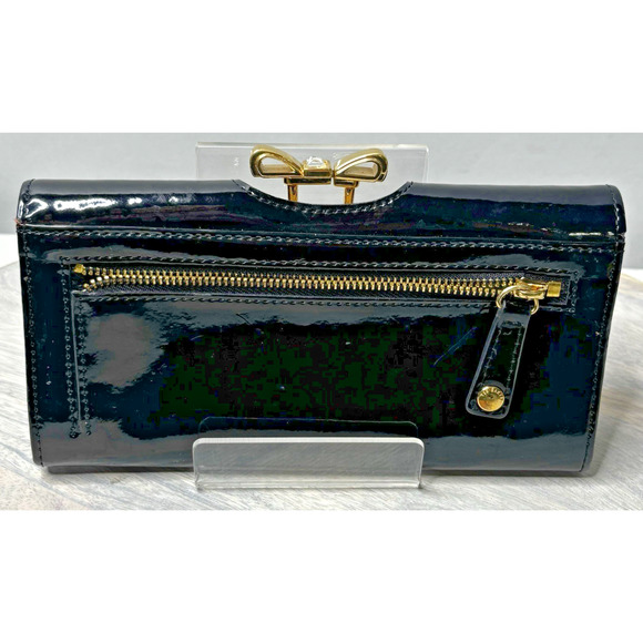 Black Patent Leather Ted Baker Wallet Crystal Bow Bobble - Picture 5 of 12